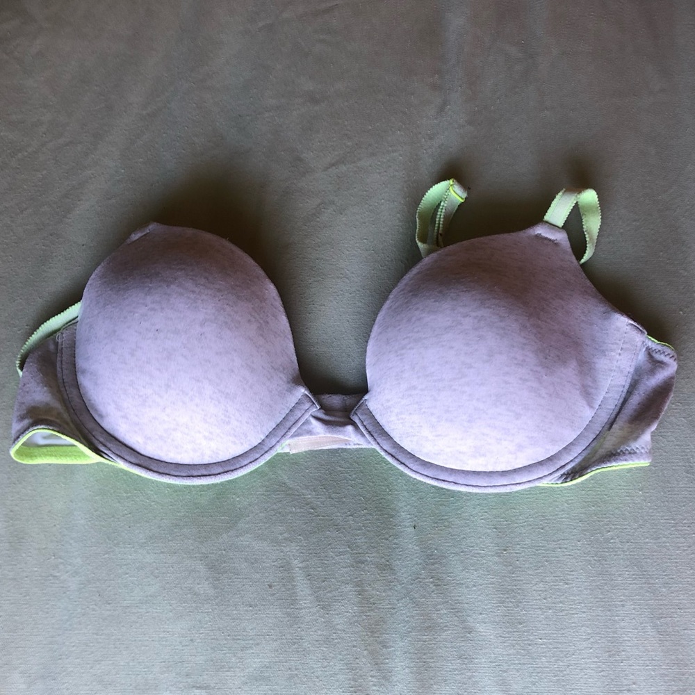 Bright Green and Grey Bra from Pink
